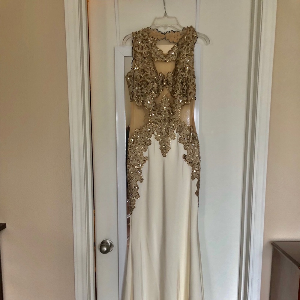 COLORS evening gown gold and ivory